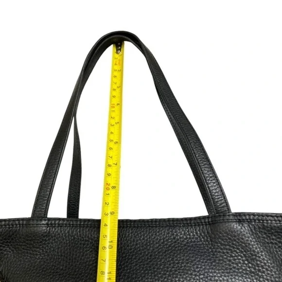 Mark cross black leather tote bag with pouchette